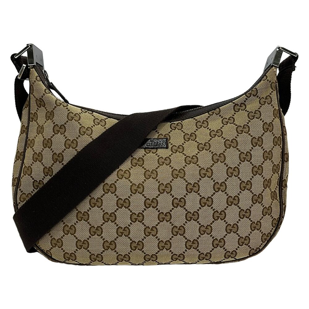 Gucci GG Shoulder Bag 122790 Beige Dark Brown